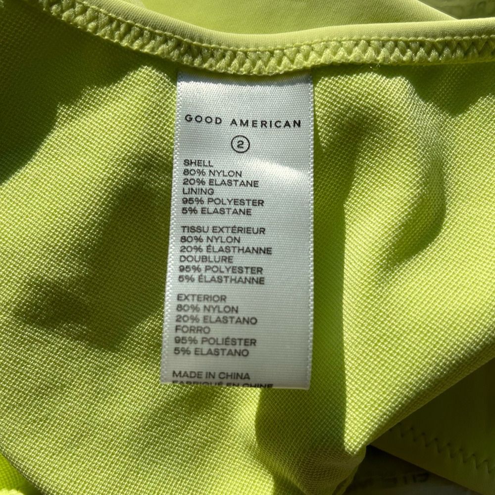 Good American Scuba Hot Shoulder Top Key Lime‎ Bikini Top Size Medium - Picture 5 of 6